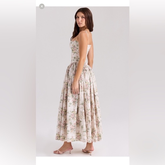 House of CB Ysabella cream floral midi dress size Medium. Like new. - Picture 4 of 9